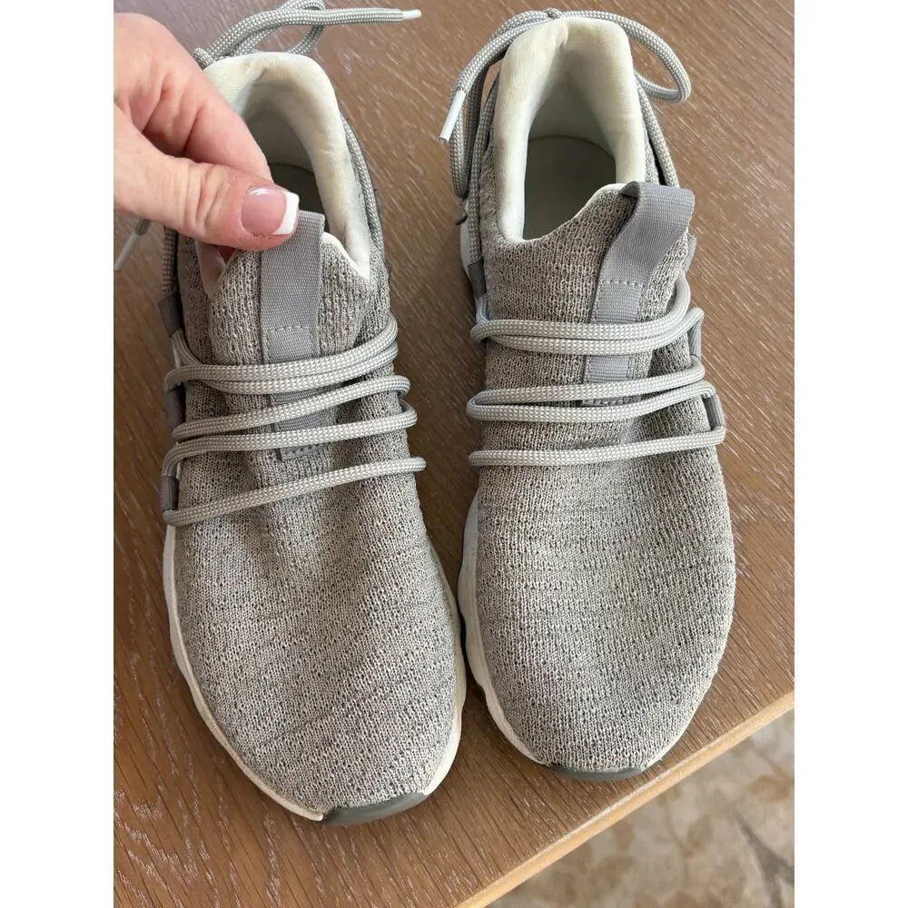 Sorel Kinetic Lace Gray Knit Running Shoes Women's Size 8 Scalloped Sole
